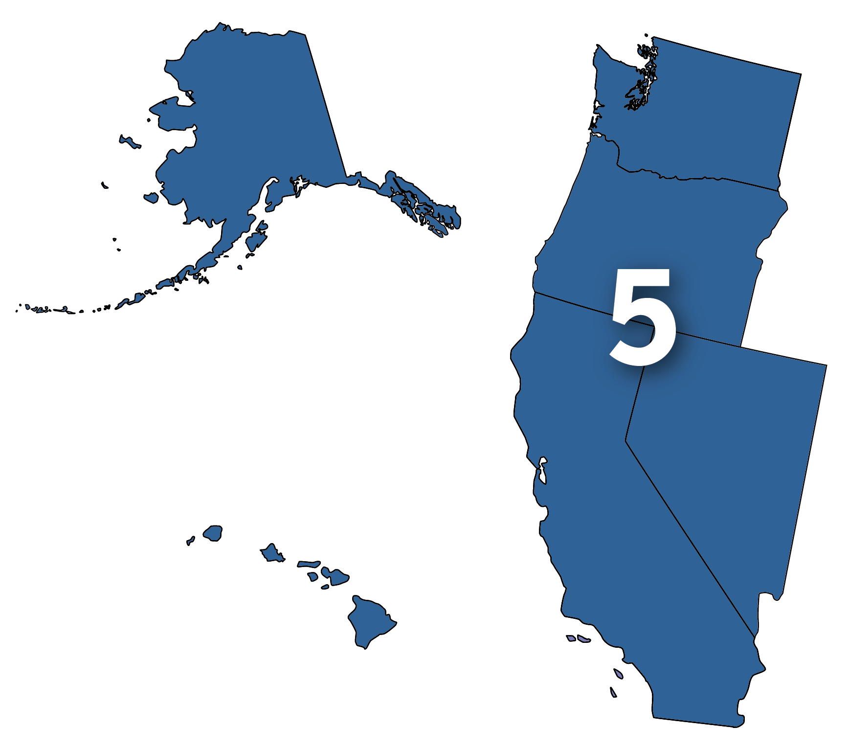 Map of states in NNLM Region 5